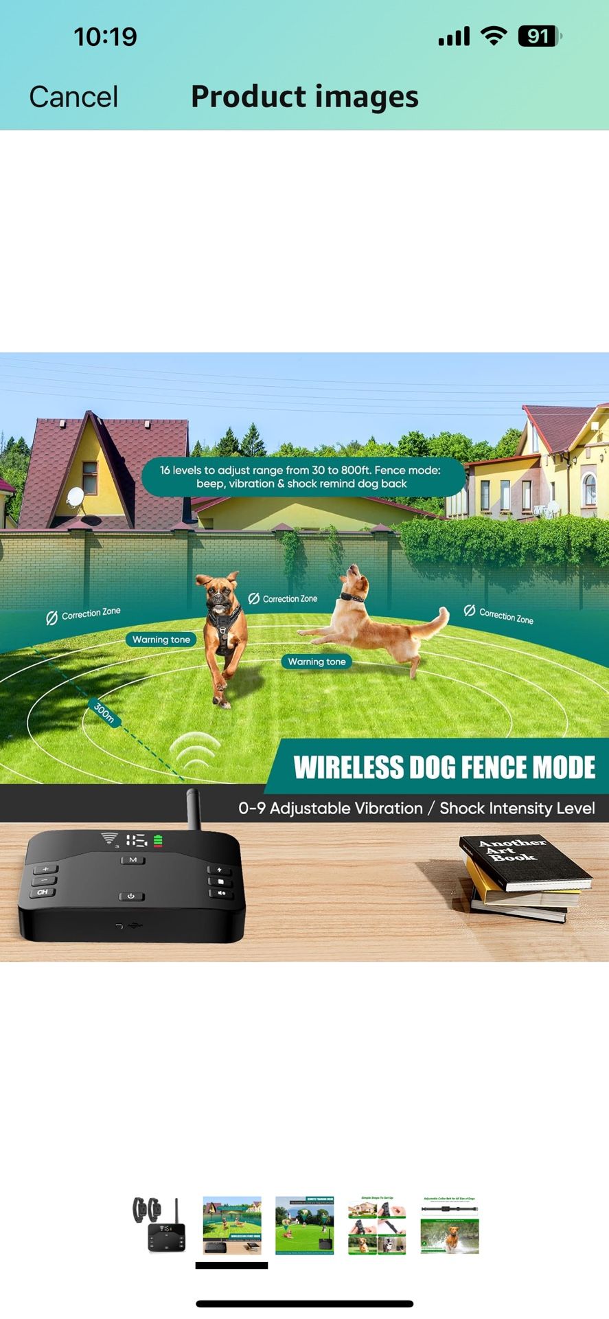 ABHY Wireless Dog Fence, Electric Fence System for 2 Dogs, Pet Perimeter Fence and Remote Training Collar 2-in-1,Adjustable Wireless Dog Collar,Suitab