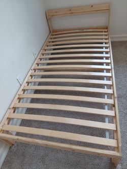 Twin Wood Bed Frame with Slats