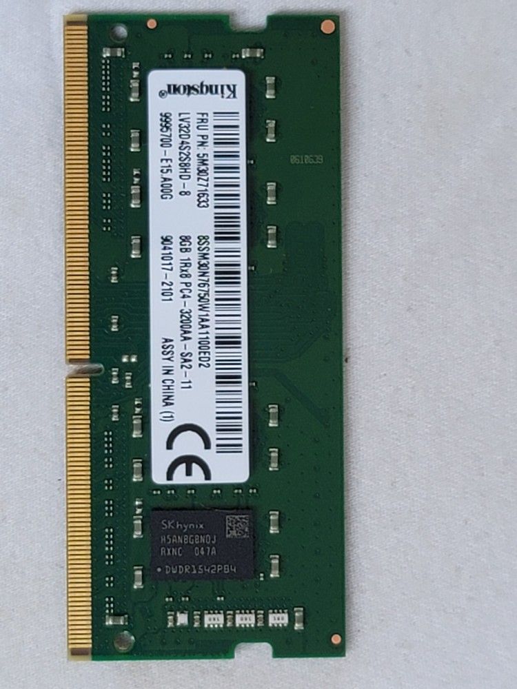 KINGSTON 8GB DDR-4 RAM 1Rx8 PC4 - 3200AA - SA2 - 11 (1 Piece)