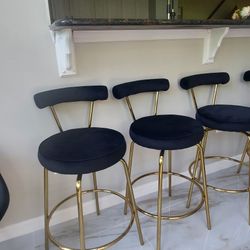 Beautiful Black Velet 25.5" Two Counter Stools $100 FIRM