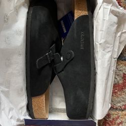Birkenstock Boston Soft Footbed Black Suede 
