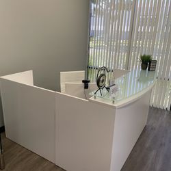 Modern White Reception Desk