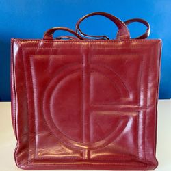 Cole Haan Leather Deep Red Square bag with Suede interior