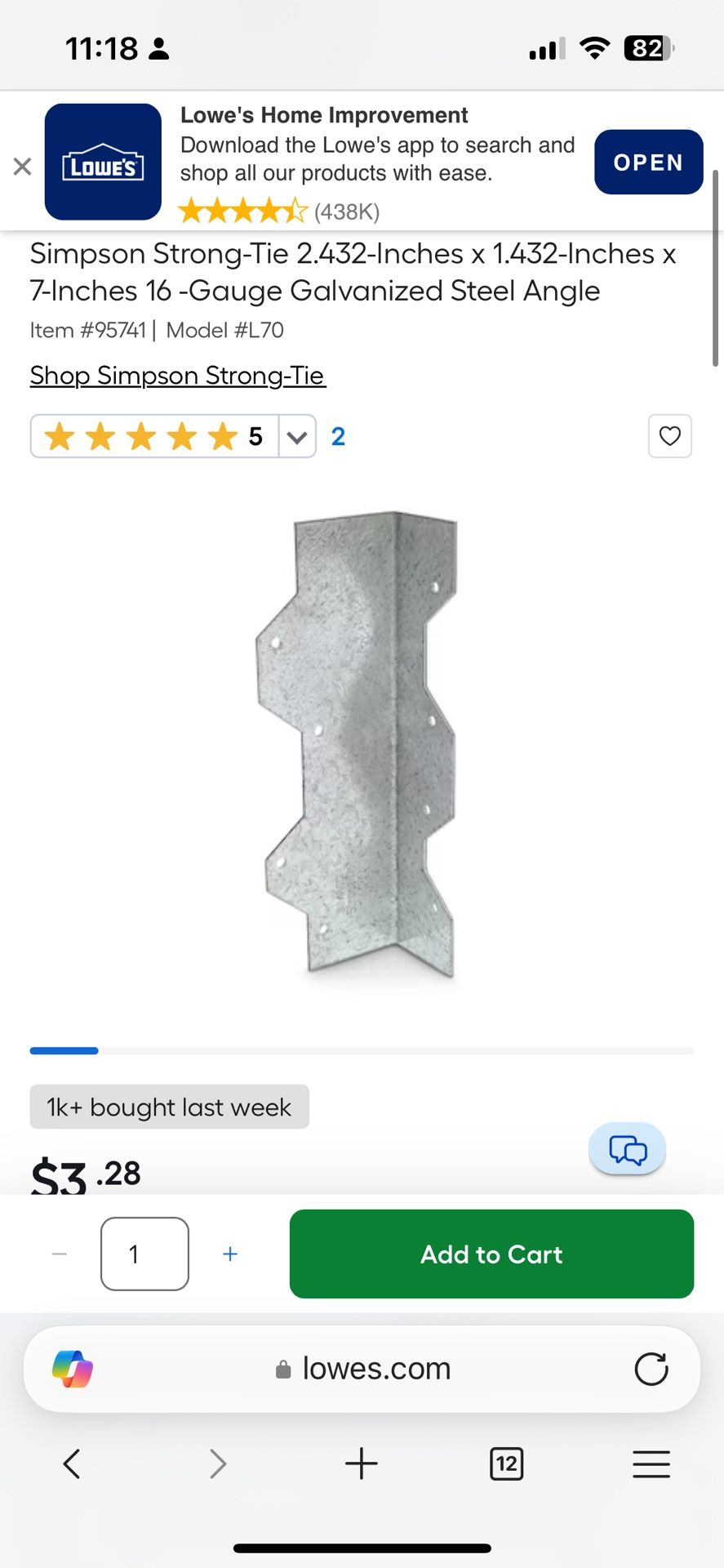 L Mount ( 4 Pieces) For Decking $2 Each 