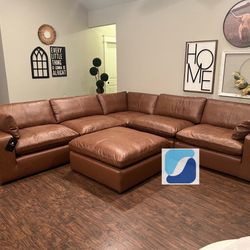 *Free Delivery* Genuine Leather Cloud Modular Sectional Couch☁️☁️ ($1280-$4480)