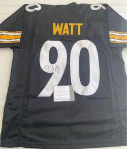 TJ Watt Signed Autographed Pittsburgh Steelers Black Custom Jersey #90 With COA