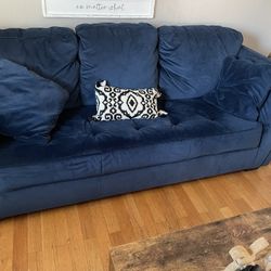 Suede blue couch