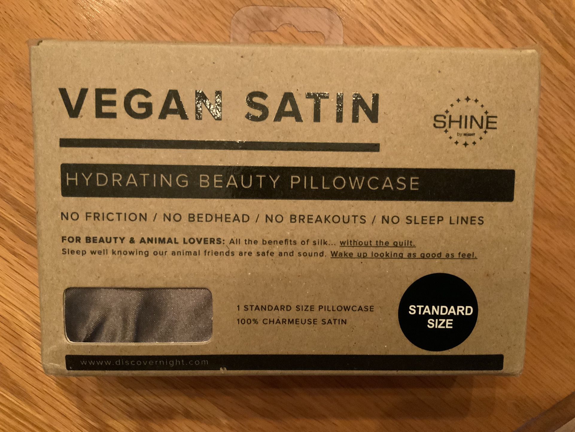 Night Satin Standard Pillowcase In Gray