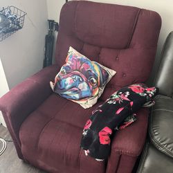 Red Recliner With Power Assist