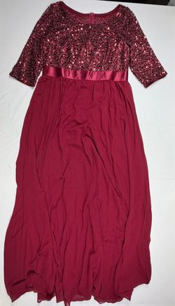 Ever Pretty Burgundy Sequin Top Maxi Dress 3XL