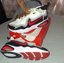 NEW Nike Air Max Nova Big Kids' Shoes - White/Black/Red - Size 7Y