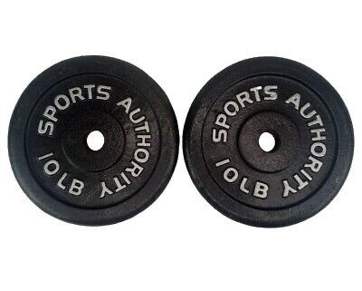 2x 10 Pound (4.5kg) Sports Authority Standard Size Barbell Weight Plates