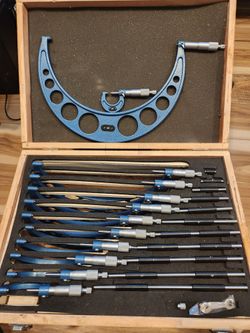 HFS  0" - 12" Precision Outside Micrometer Set. .0001" Carbude Standards 12 Pieces
