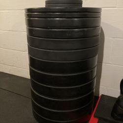 425lbs of Black Matte Bumper Plates