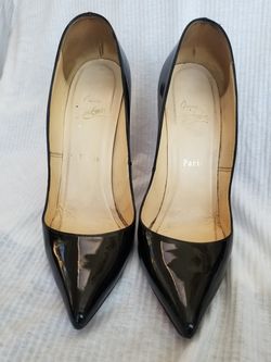 Christian Louboutin, the Pigalle pump- black patent leather, 120mm heel, size 40