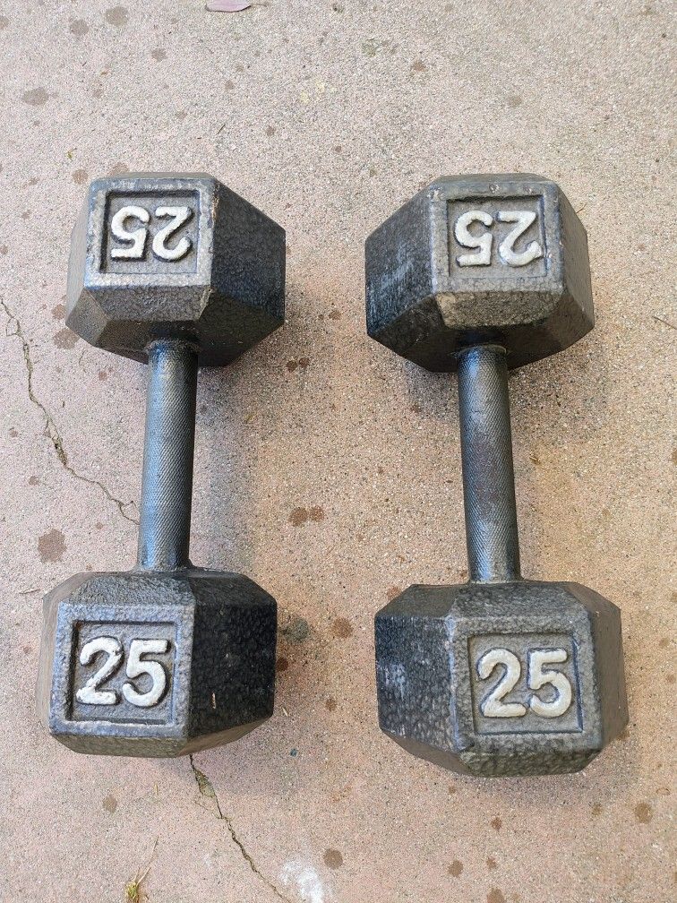 Set Of 25 Lbs Dumbbells {FIRM}