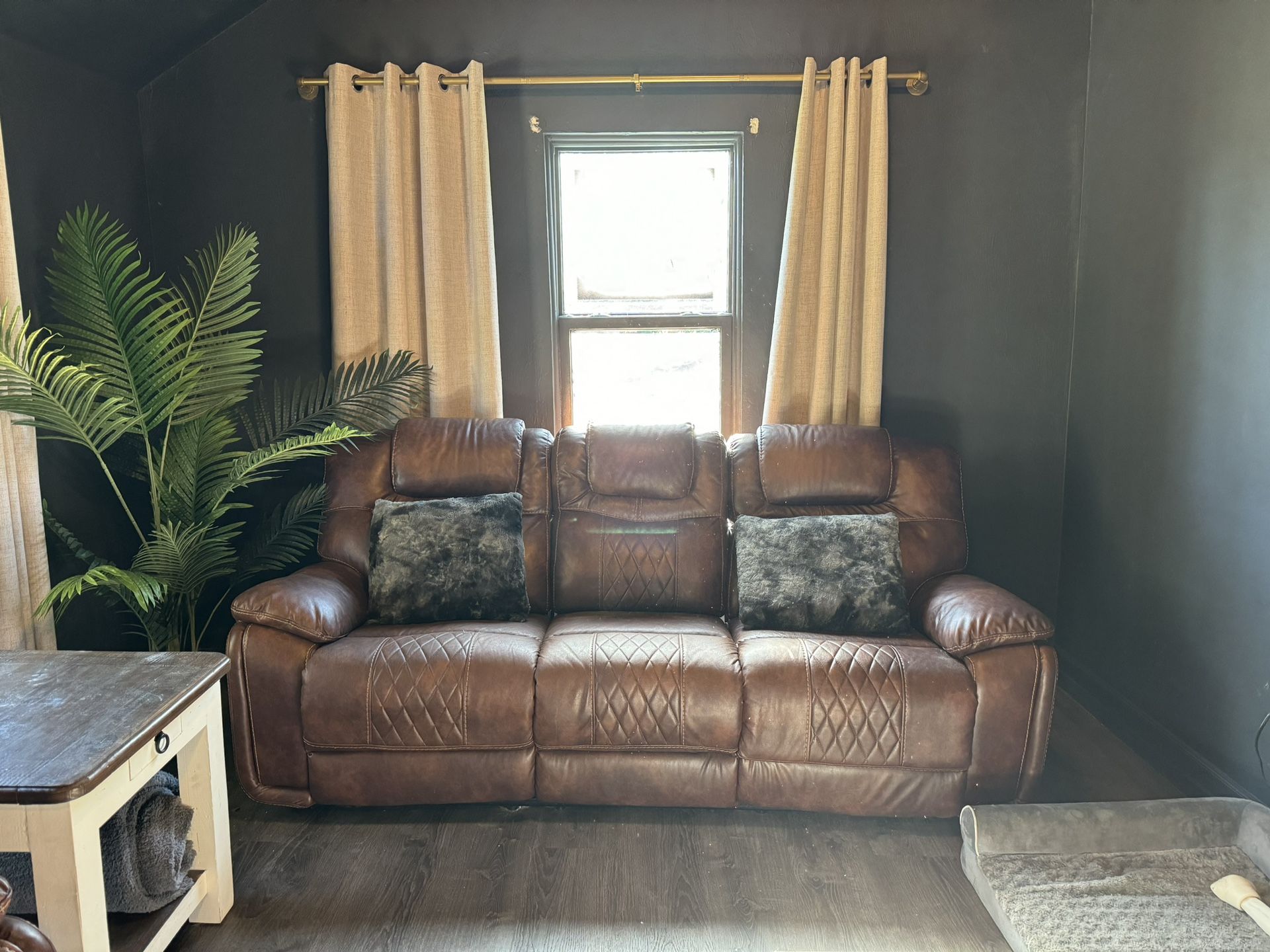 Brown Couch Set (Recliner)