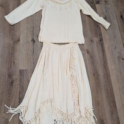 Skirt and top 100% cotton cream color sz S