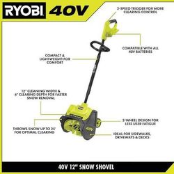 Ryobi 40V Snow Shovel