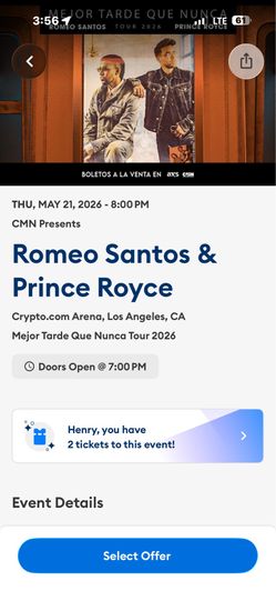 Romeo Santos LA Crypto Arena