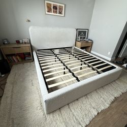 Beautiful cal king Bailee upholstered platform bed