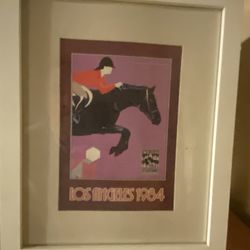 1984 LA Olympics Equestrian Lithograph  