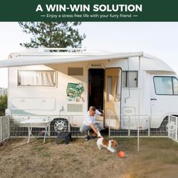 White   32inch 8 panels Rollick   Dog   Playpen   for   All-Terrain