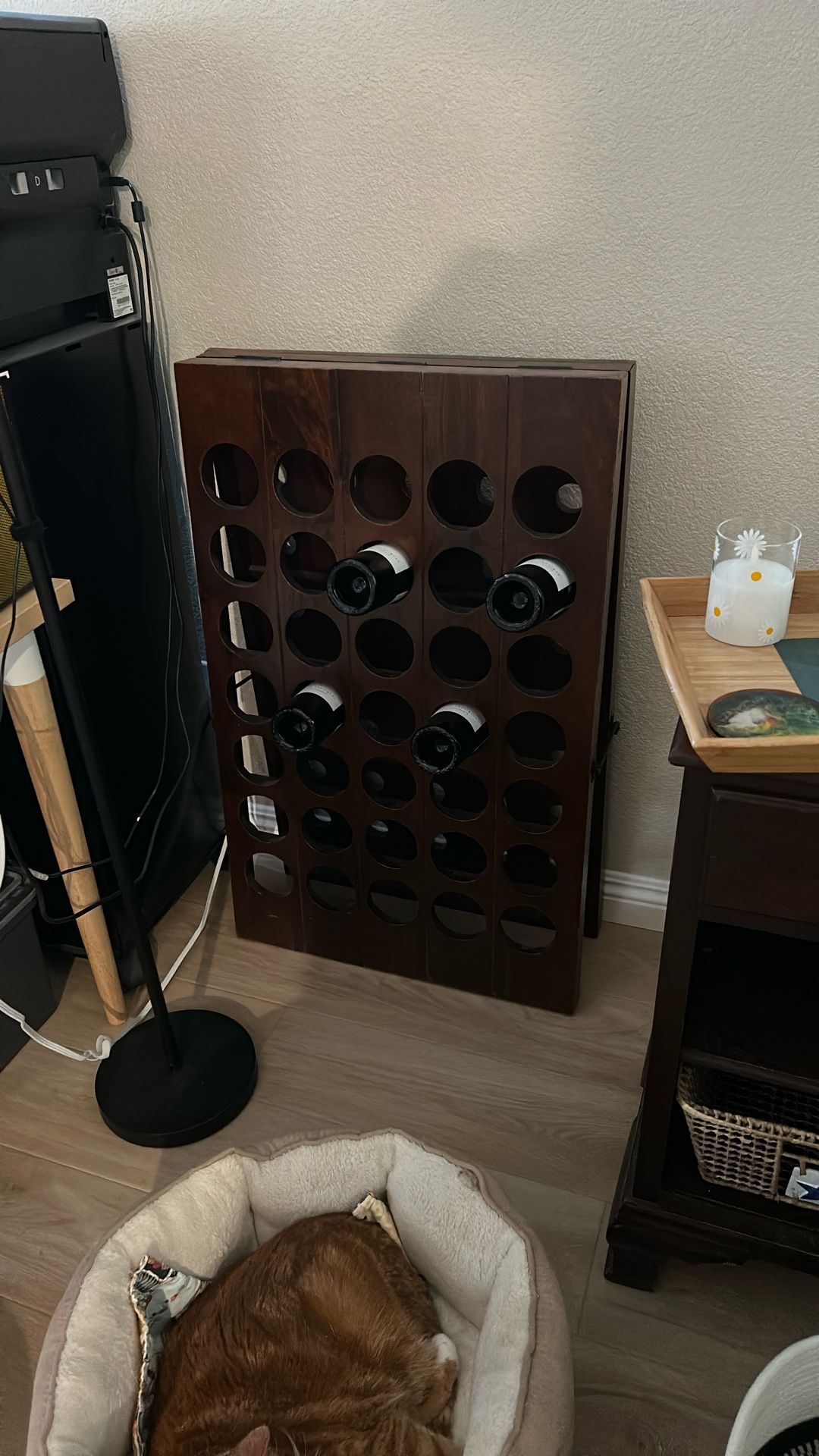 Vtg Champagne Riddling Rack A-frame Mahogany Wine Rack