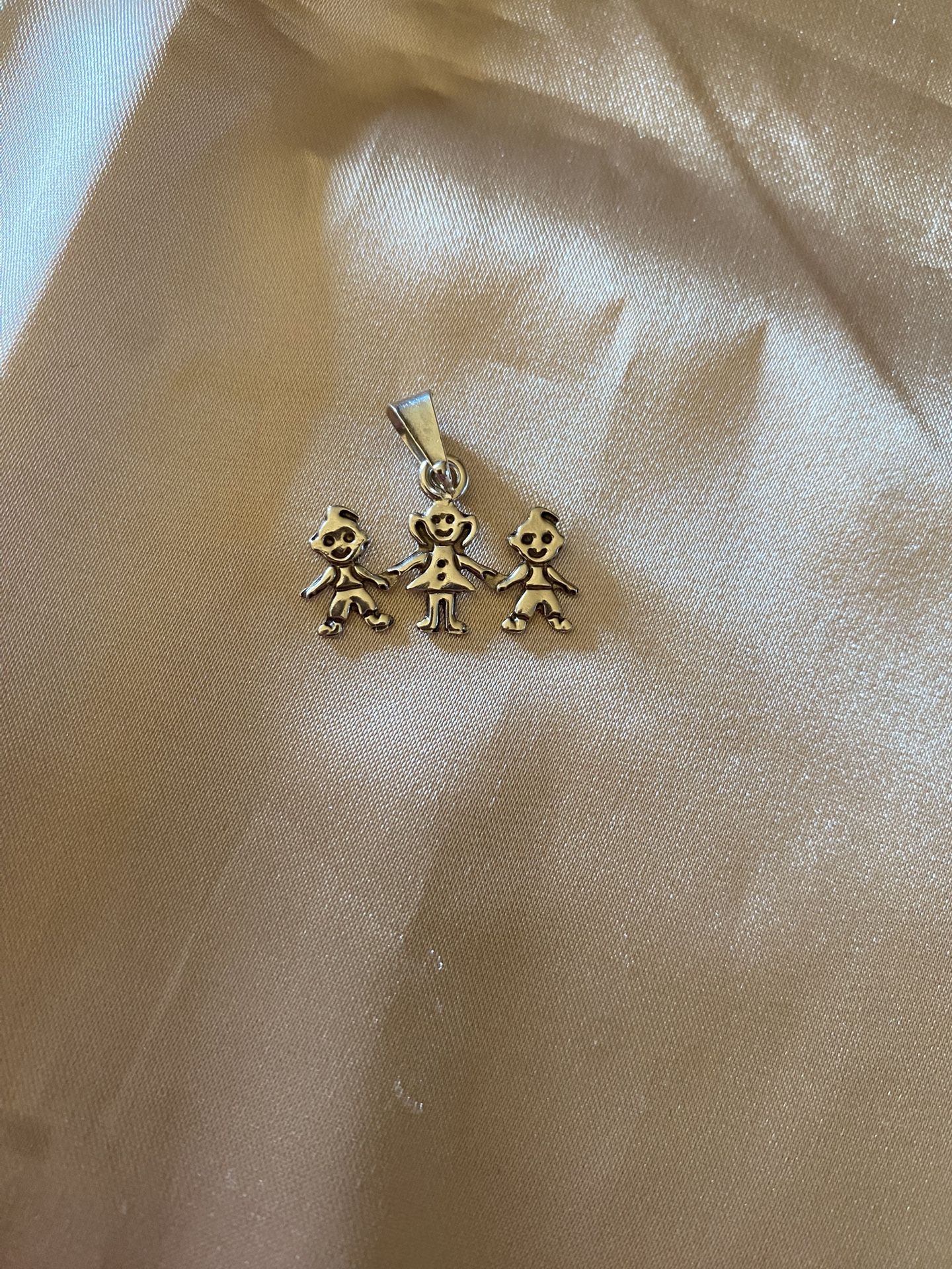 2 Boys 1 Girl Silver Pendant