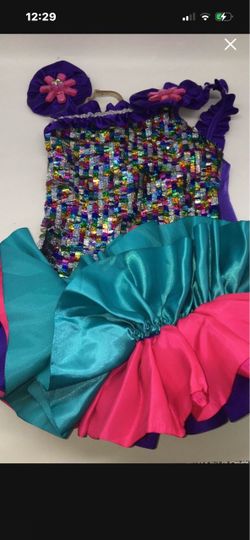 Little Girls Dance Costume Sequin Dress Size S