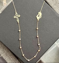 Tri color 18k gold necklace