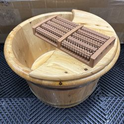 Wooden Foot Soak Tub w/ Foot Massager – Spa Style