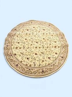 New 7'9" Cream Floral Round Rug