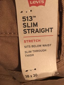 Levis Beige pants *38x30* *NEW* 513 Slim Straight for Sale in New  Brunswick, NJ - OfferUp