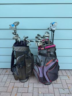 (2) mens golf club sets.  Compelte sets with golf bags right handed $125 each