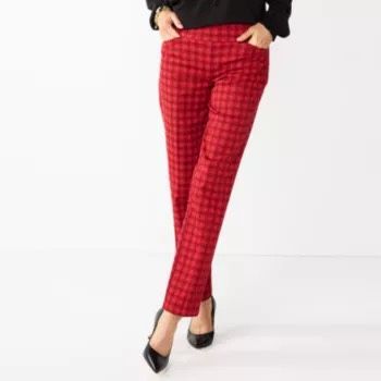 Red Plaid Pants Large