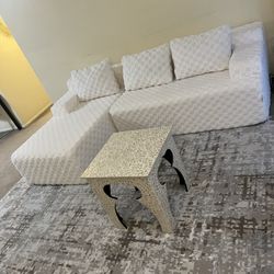 Brand New Modular Sofa Set With Pearl Capiz Coffee Table And A Rug Pickup Gaithersburgmd20877