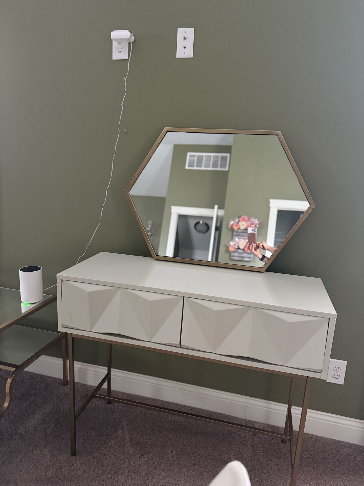 West Elm Modern Table with Mirror