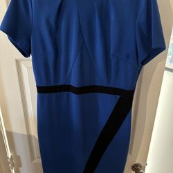 Vfshow Blue Sheath Dress with Black Accent, Size XL