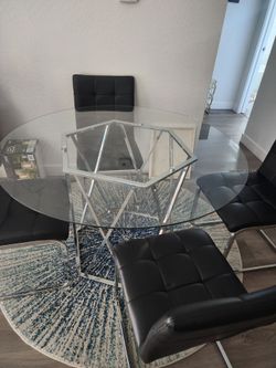 Glass top dining room table