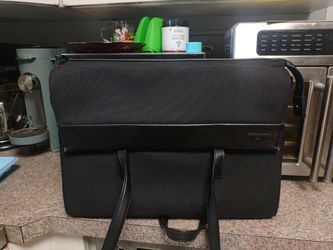TUMI  black ballistic nylon and leather laptop briefcase tote
