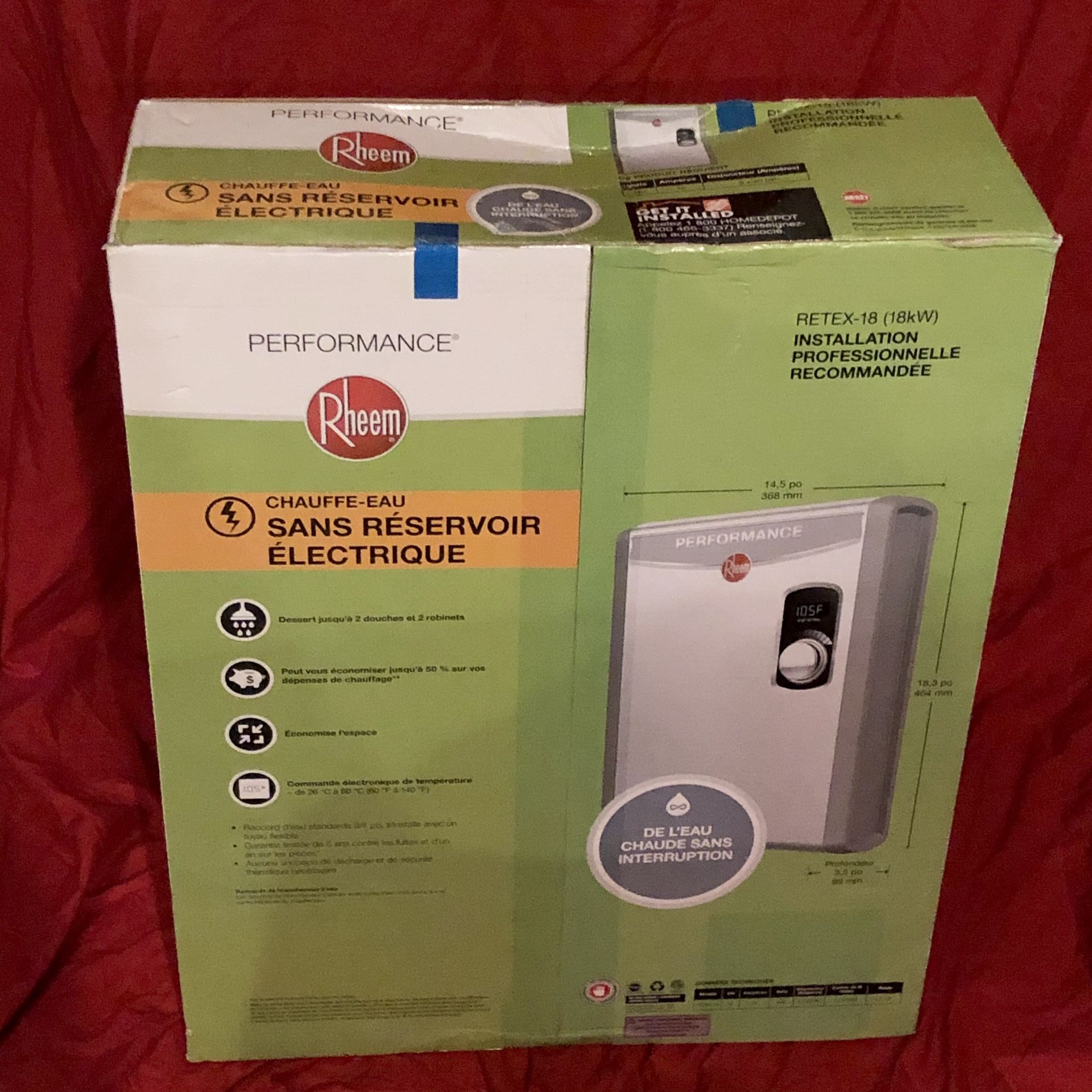 New Rheem Performance 18 kW SelfModulating Electric Tankless Water