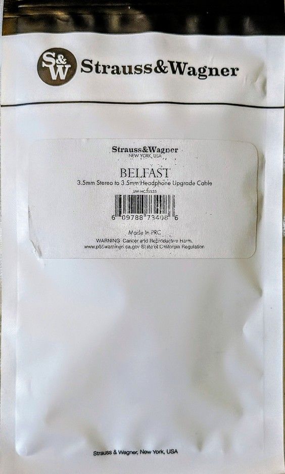 New Strauss & Wagner Audiophile 3.5mm Stereo To 3.5mm Upgrade Headphone Cable