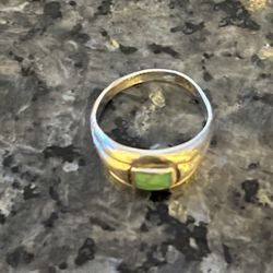 Sterling Silver Turquoise Men’s Ring Size 8 Vintage 