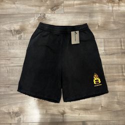 Balenciaga Fire Flame Washed Black 1:1 Shorts