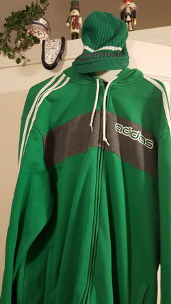 Nwot Adidas green zip up hoodie with matching hat