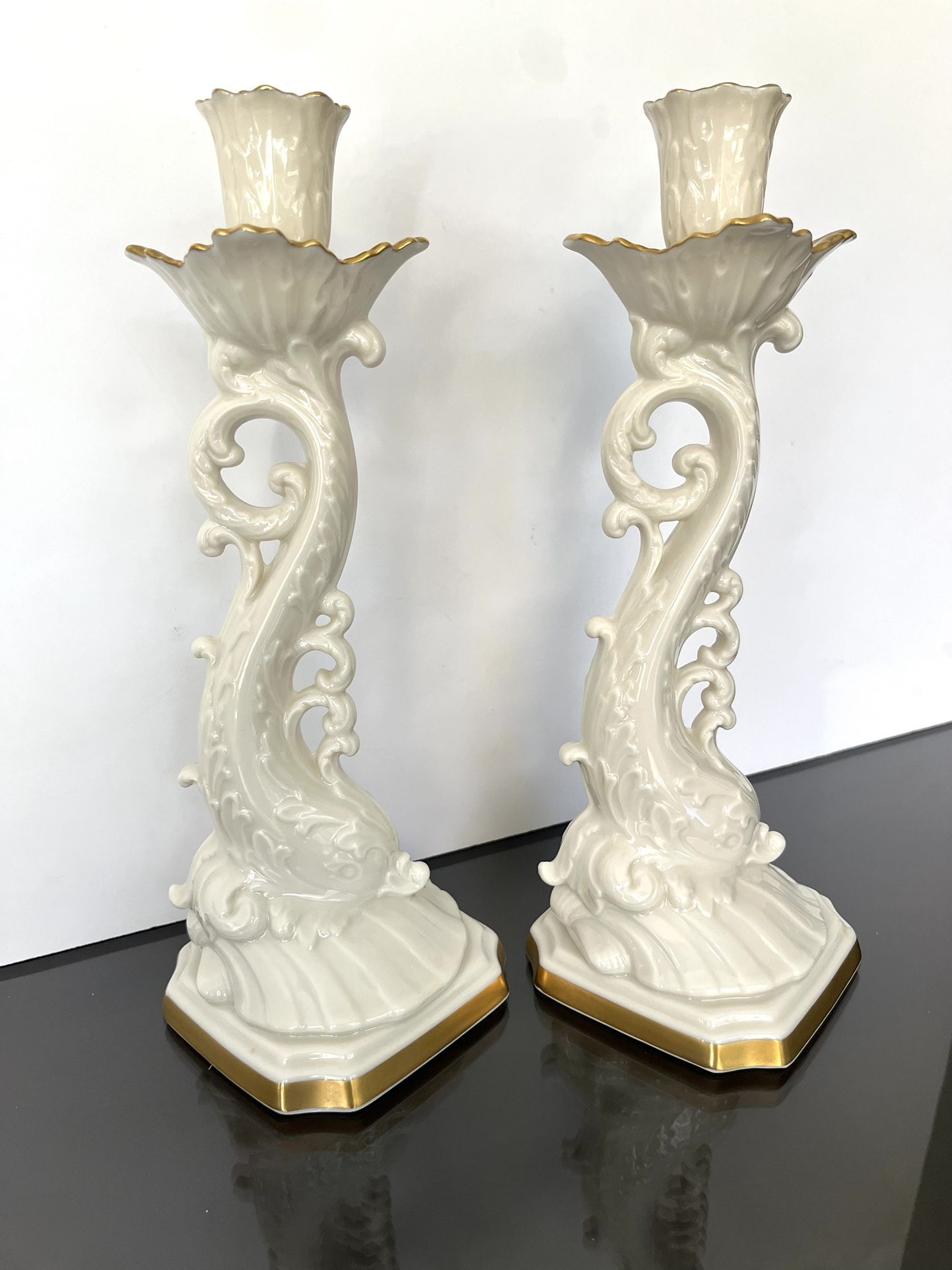 Lenox Dolphin Collection Candle Sticks 