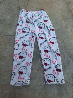 Hello Kitty Pink & White Kids Pajama Pants