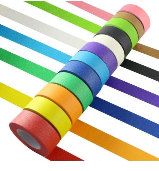 12PCS Colored Masking Tape, Kids Art Supplies Colored Tape