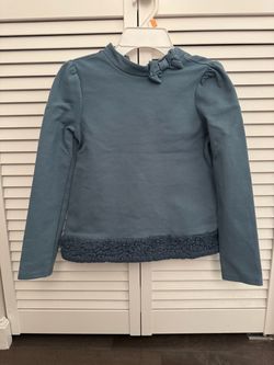 Janie and Jack Top with Faux Fur Trim and Bow Size 10